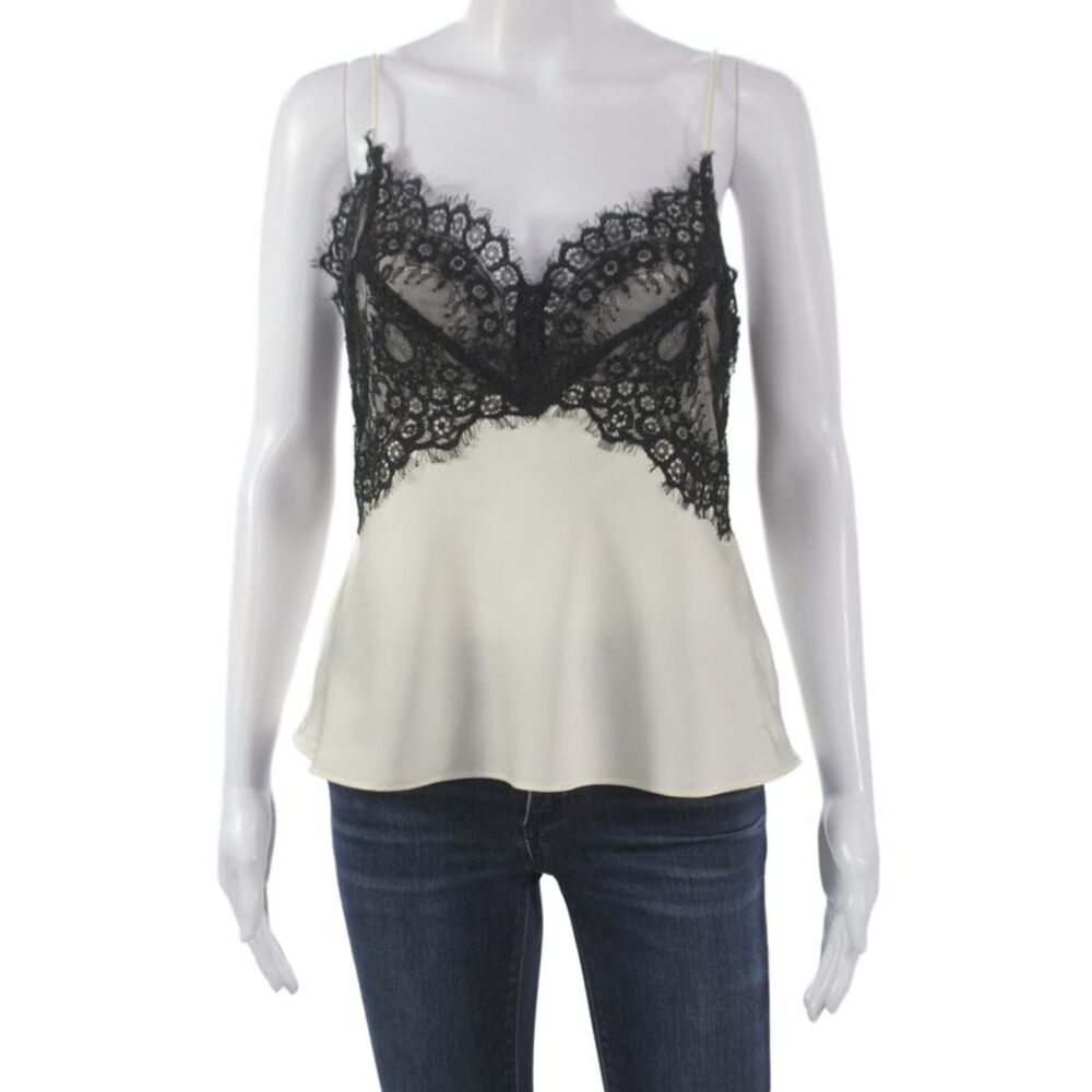 Love Shack Fancy Women Tank Top V-Neck White Size 6